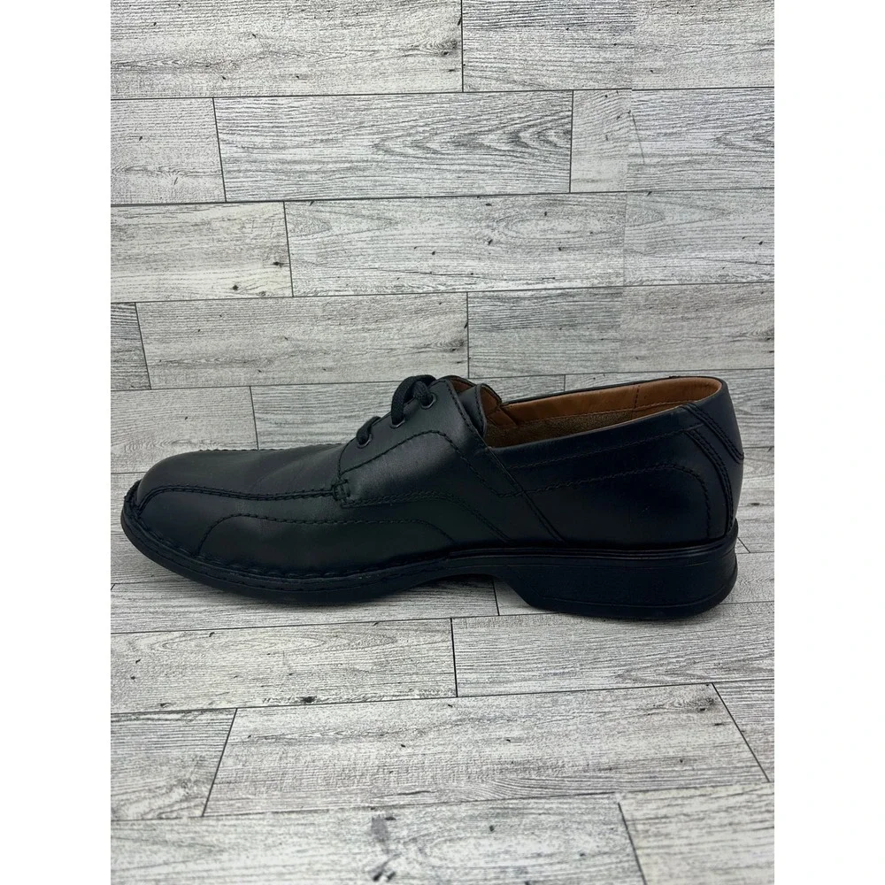 Clarks Collection Mens Leather Black Lace Up Dress Shoes Comfort Cushioned Sz 13
